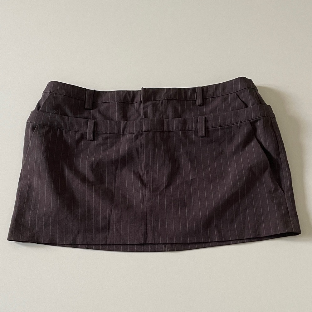 Lovers and Friends Micro Mini Skirt Pinstripe Double Belt Loop